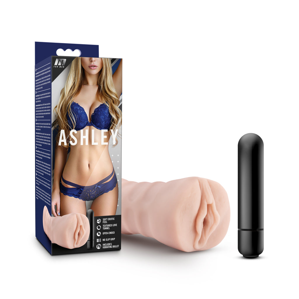 M For Men By Blush® | Ashley Realistic Vanilla Vibrating Masturbator / Stroker