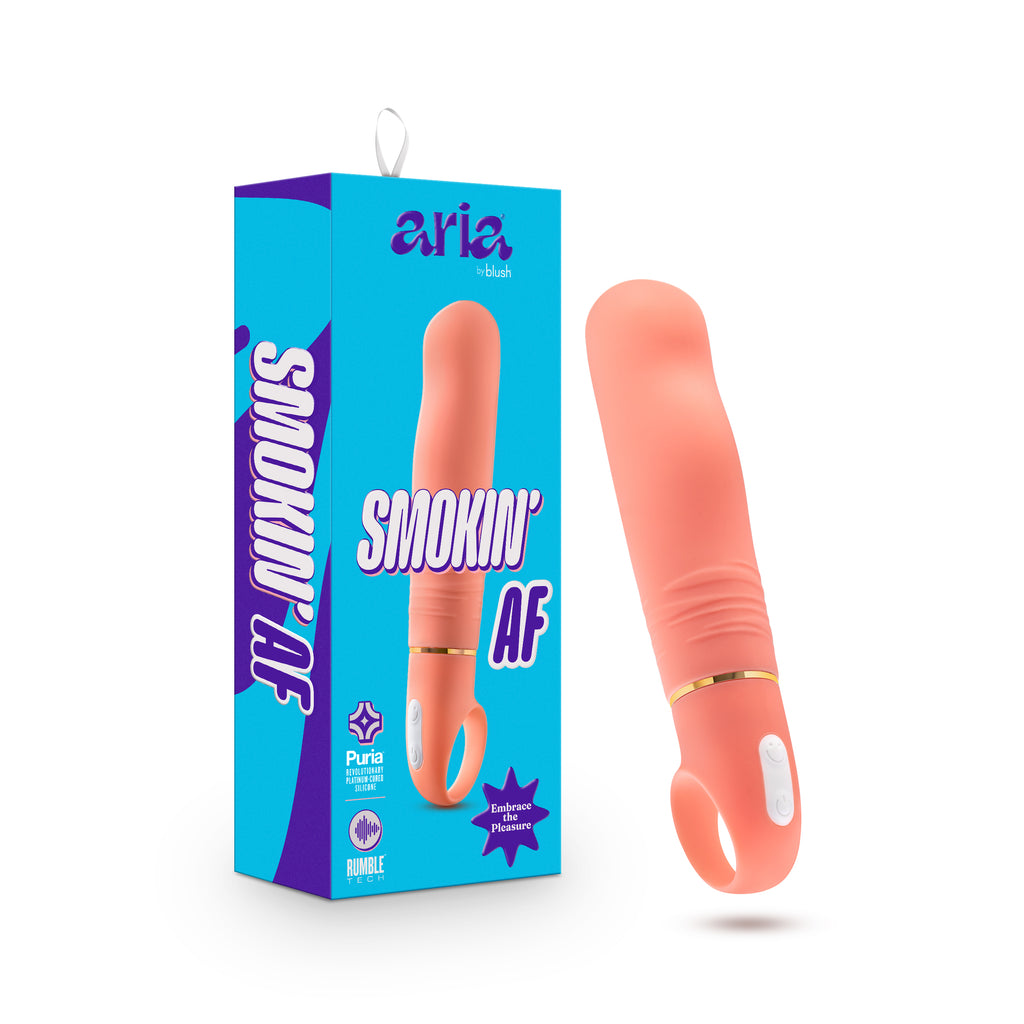 Aria By Blush® | Smokin' AF: Enhanced G-Spot Stimulation Coral Silicone Vibrator with Powerful RumboTech™ Technology