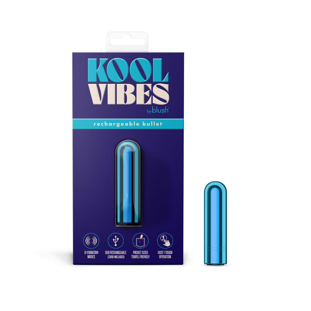 Kool Vibes By Blush® | Blueberry - Mini Bullet Vibrator - 10 Vibration Modes Clitoral