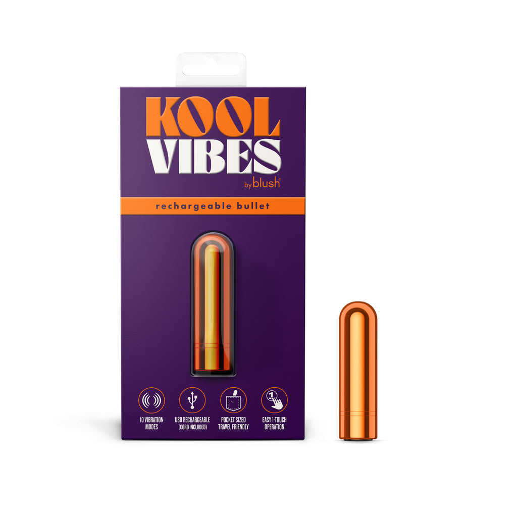 Kool Vibes By Blush® | Tangerine - Mini Bullet Vibrator - 10 Vibration Modes Clitoral